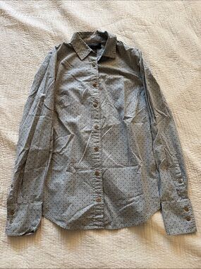 J. Crew Women’s Perfect Button Down Light Gray Micro Dot